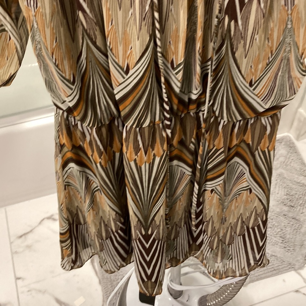 Brown Multi Color Print Bohemian Style Embellishe… - image 2